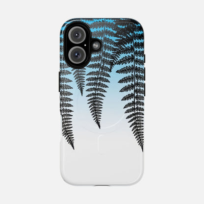 Fern Silhouette With Blue Ombre iPhone Case — Tough Magnetic | MagSafe Compatible