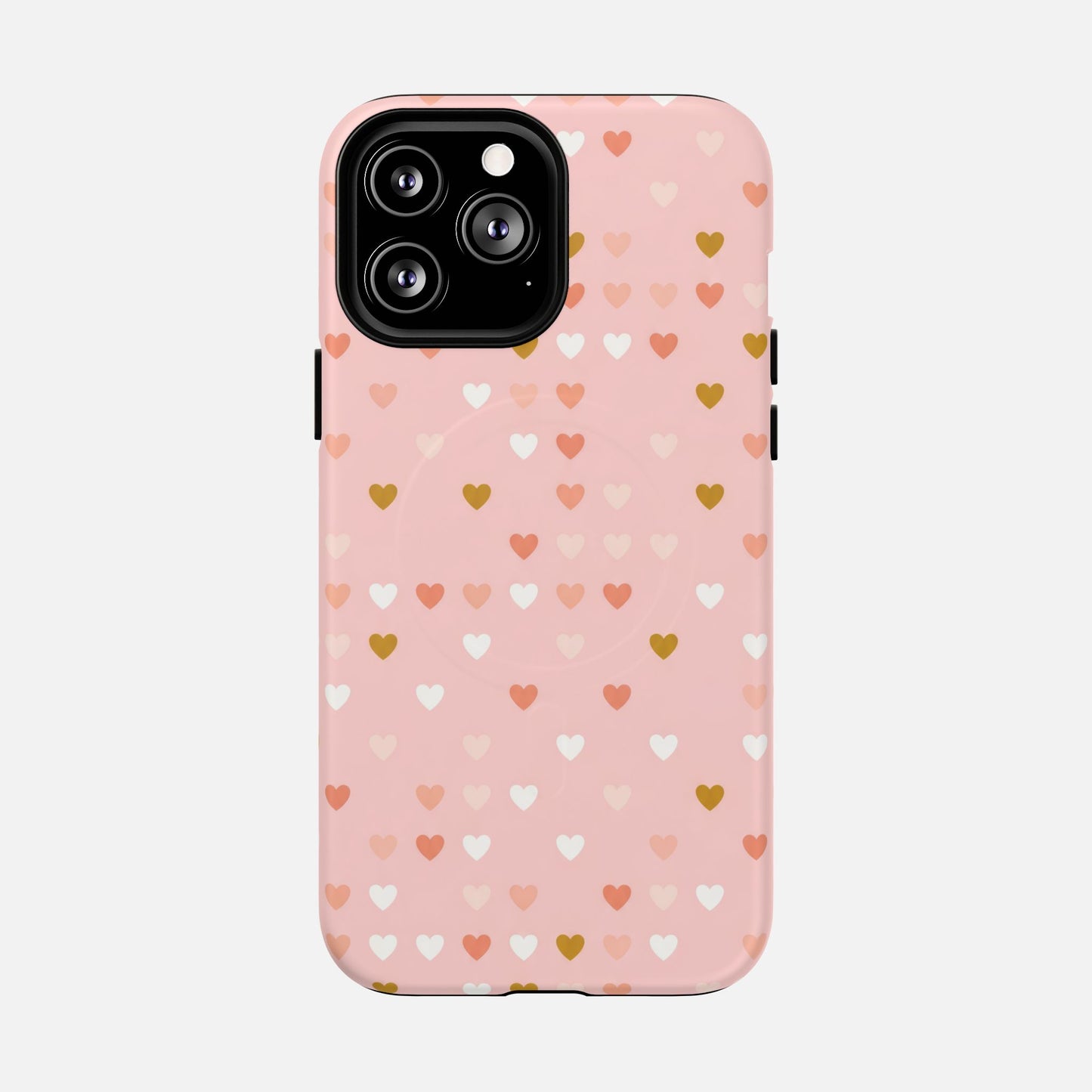 Pink Heart Pattern iPhone Case — Tough Magnetic | MagSafe Compatible