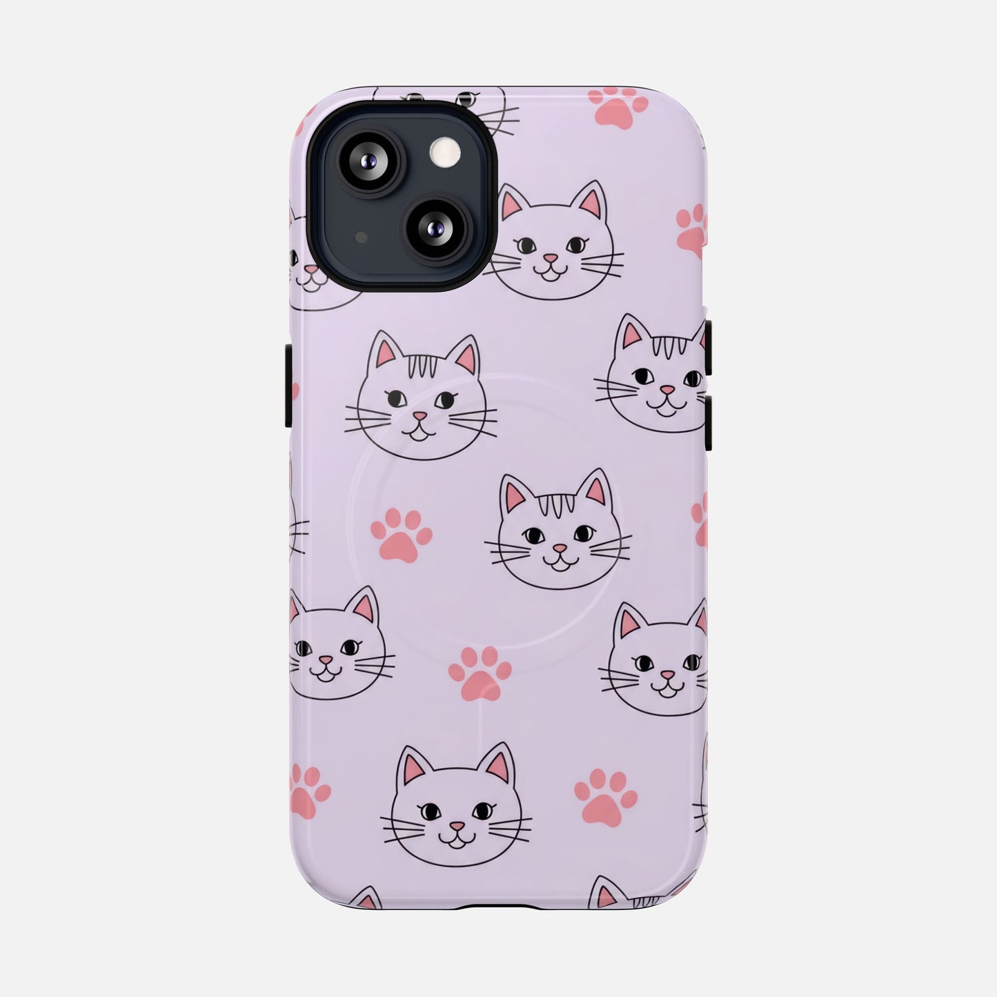 Cute Pink Cat Paw iPhone Case — Tough Magnetic | MagSafe Compatible