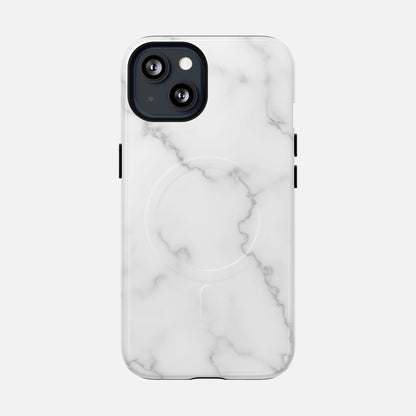 White Marble iPhone Case — Tough Magnetic | MagSafe Compatible