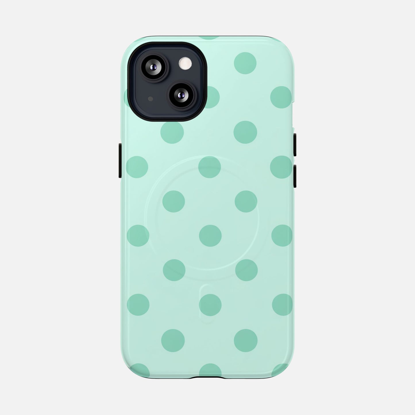 Mint Polka Dot iPhone Case — Tough Magnetic | MagSafe Compatible