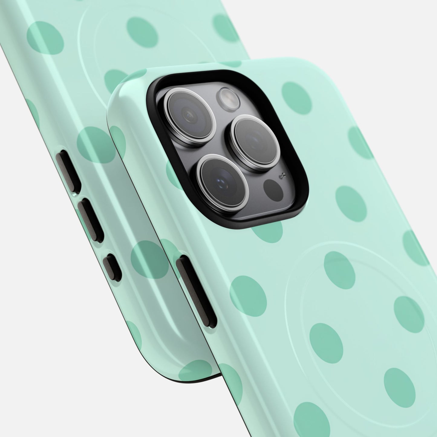 Mint Polka Dot iPhone Case — Tough Magnetic | MagSafe Compatible