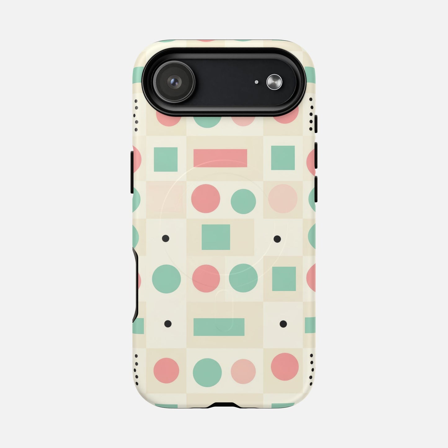Pastel Circles & Squares iPhone Case — Tough Magnetic | MagSafe Compatible