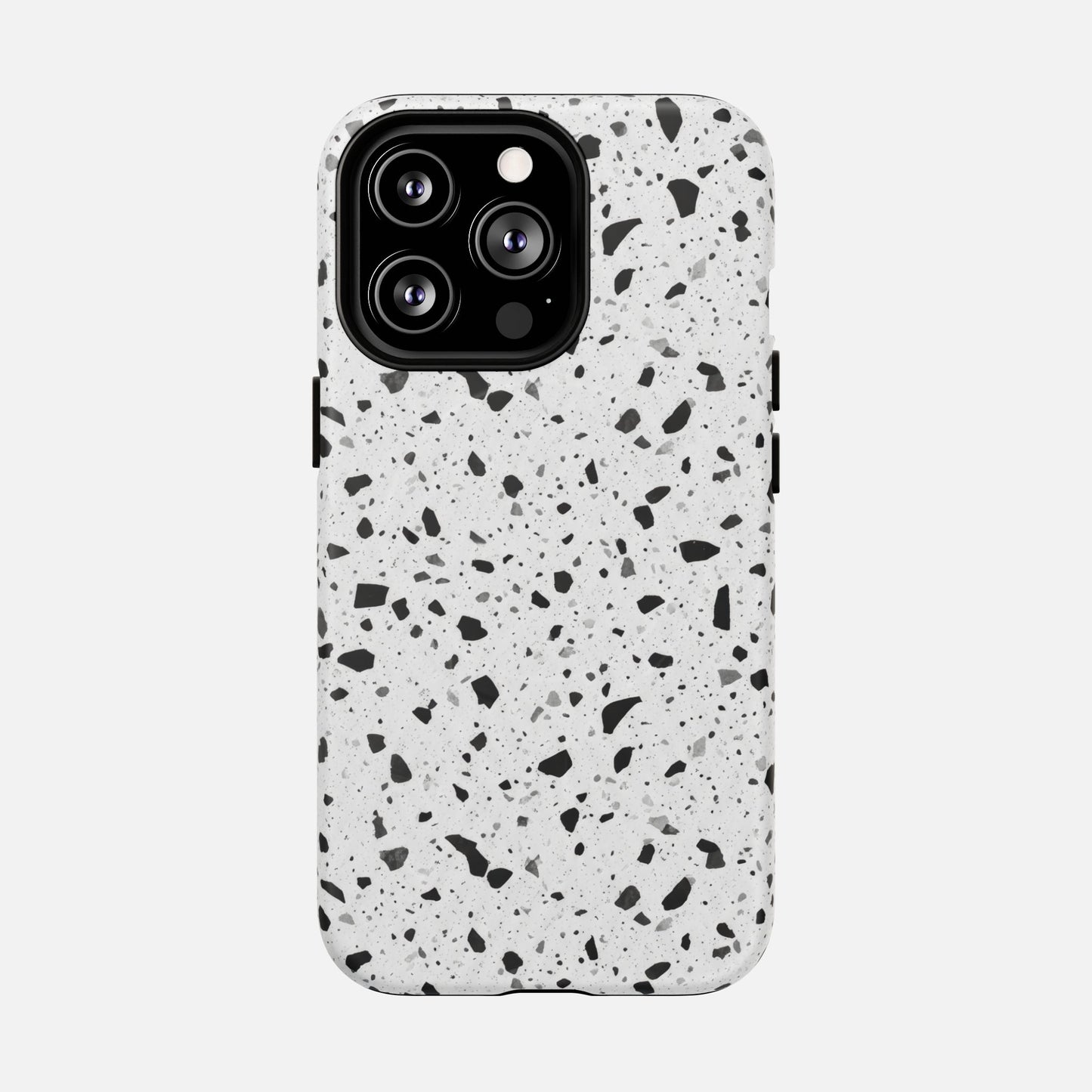 Terrazzo Black & White iPhone Case — Tough Magnetic | MagSafe Compatible