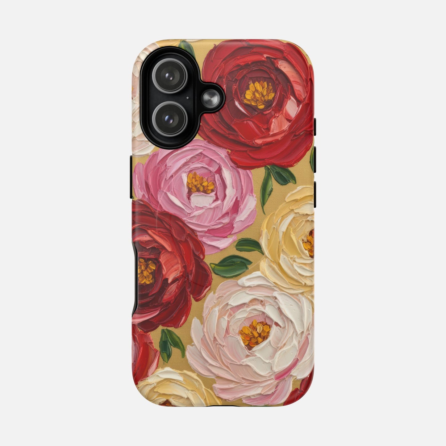 Floral Camellia With Rose & Blush Blooms iPhone Case — Tough Magnetic | MagSafe Compatible