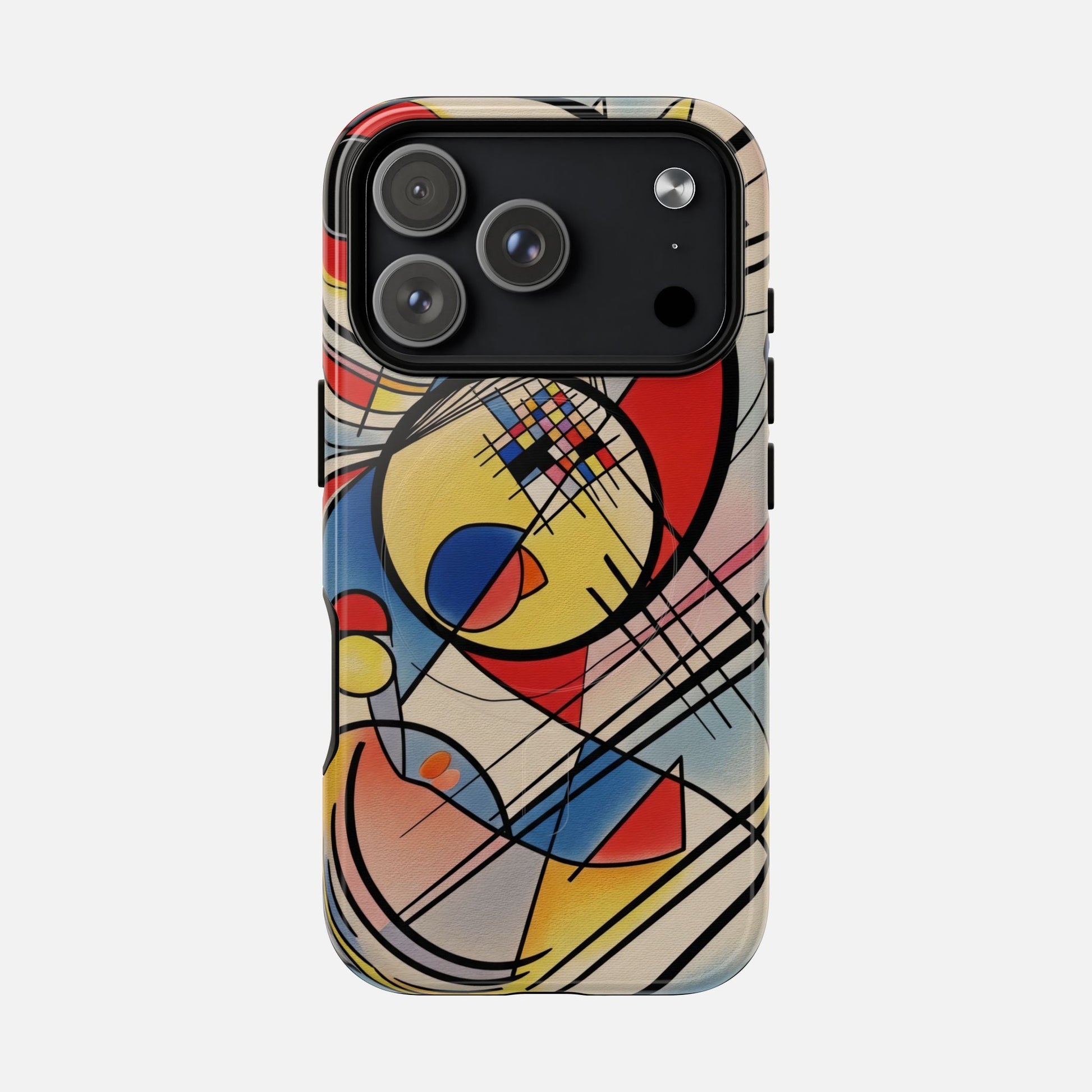 Abstract Geometric Phone Case — Colorful Modern Art Tough Magnetic Case iPhone 17 Pro Glossy Phone Case