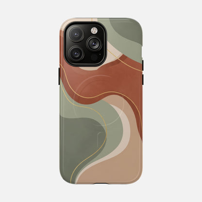Abstract Earth Tone iPhone Case — Tough Magnetic | MagSafe Compatible