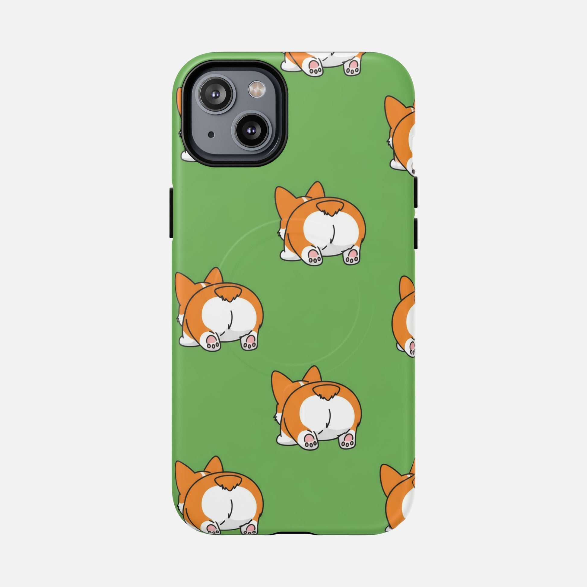 Corgi Bum Magnetic Tough Case — Cute Cartoon Dog Phone Cover iPhone 14 Plus Matte Phone Case