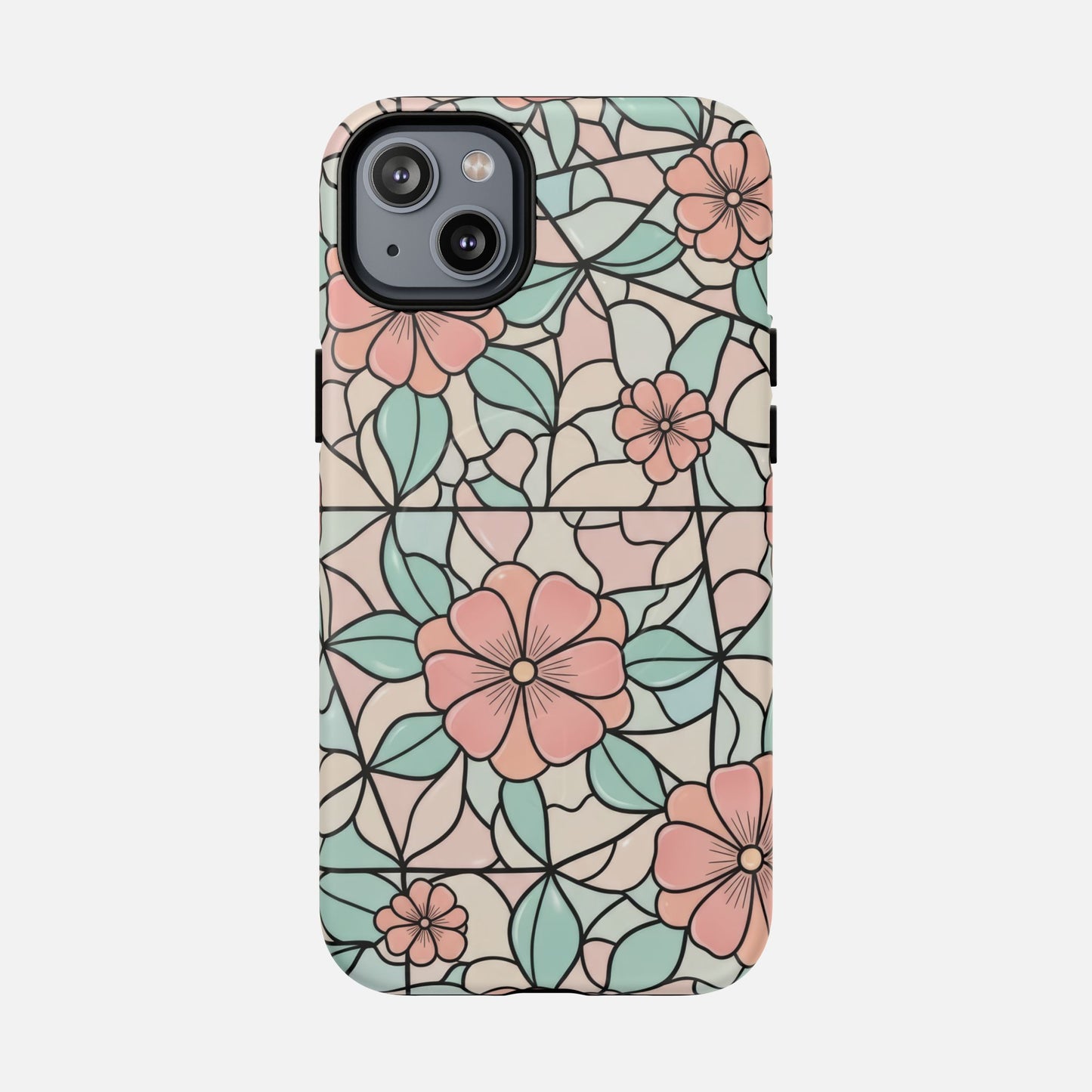 Pastel Floral Mosaic iPhone Case — Tough Magnetic | MagSafe Compatible