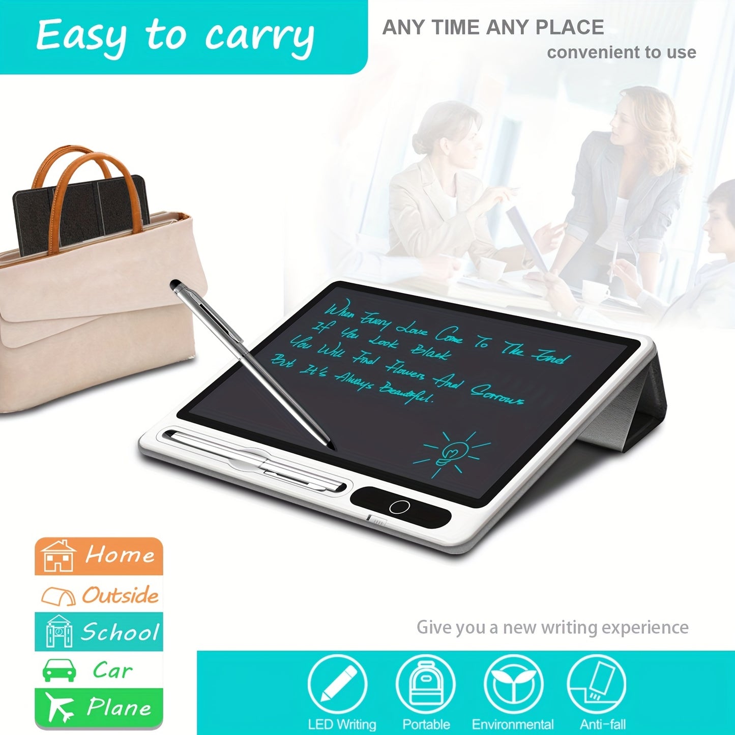 InnoreBorat LCD Notebook - Digital Drawing Pad with Faux Leather Case - Zaidni Store