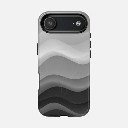 Monochrome Wave iPhone Case — Tough Magnetic | MagSafe Compatible