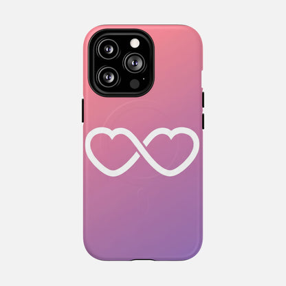 Infinity Heart With Pink Gradient iPhone Case — Tough Magnetic | MagSafe Compatible