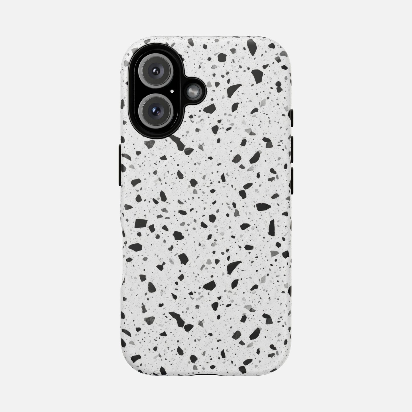 Terrazzo Black & White iPhone Case — Tough Magnetic | MagSafe Compatible