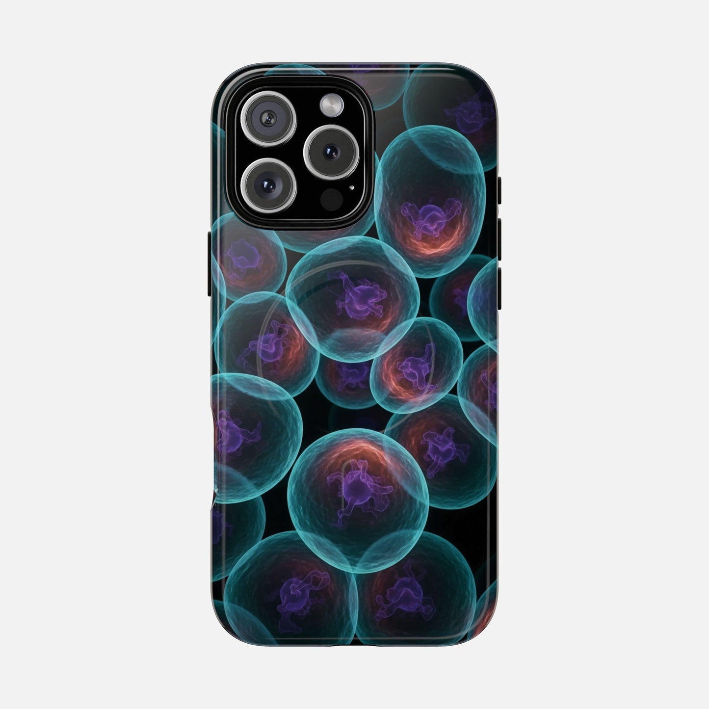 Abstract Neon Bubbles Magnetic Phone Case — Protective Tough Magnetic iPhone Cover iPhone 16 Pro Max Glossy Phone Case