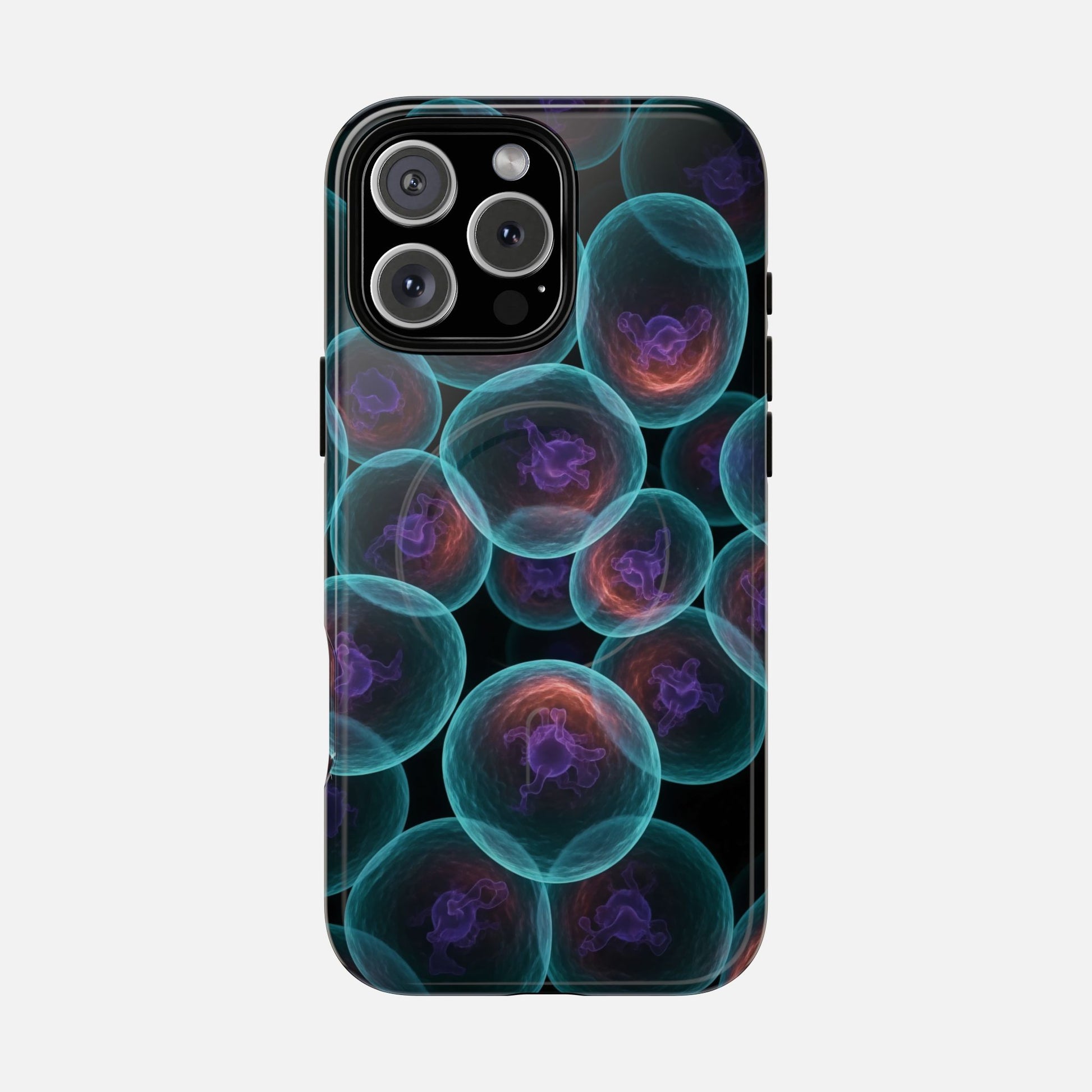 Abstract Neon Bubbles Magnetic Phone Case — Protective Tough Magnetic iPhone Cover iPhone 16 Pro Max Glossy Phone Case