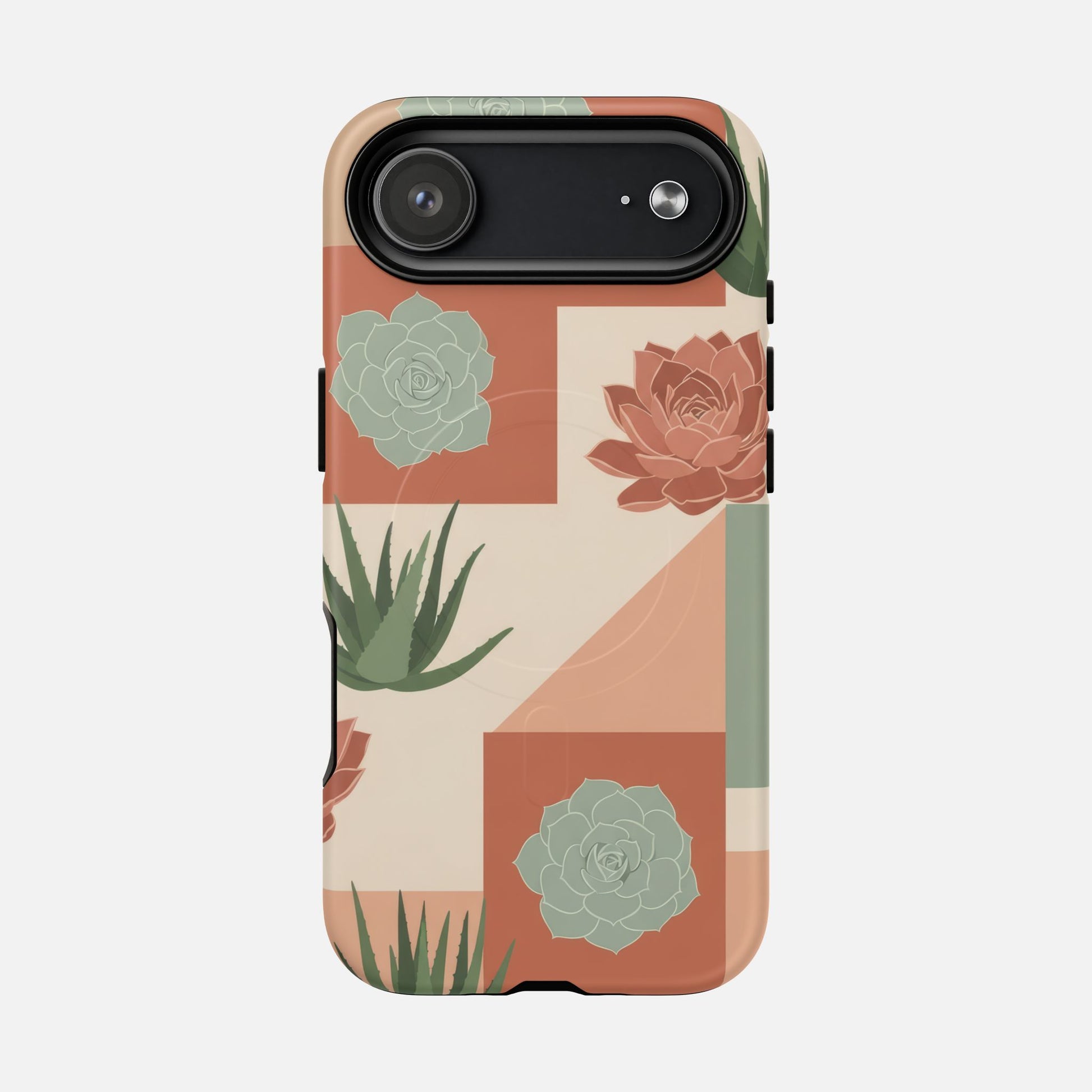 Succulent Pattern Tough Magnetic Phone Case iPhone 17 Air Matte Phone Case