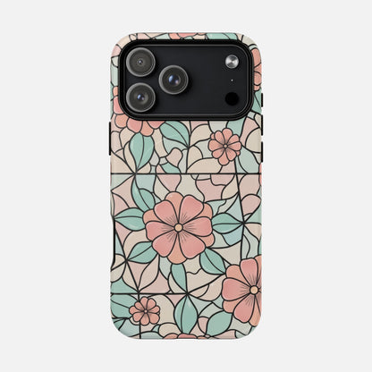 Pastel Floral Mosaic iPhone Case — Tough Magnetic | MagSafe Compatible