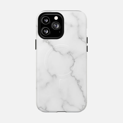 White Marble iPhone Case — Tough Magnetic | MagSafe Compatible