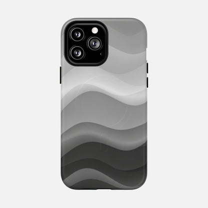 Monochrome Wave iPhone Case — Tough Magnetic | MagSafe Compatible