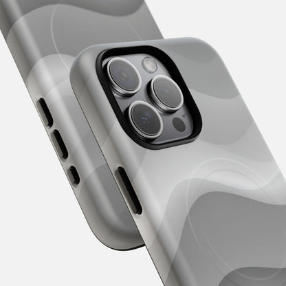 Monochrome Wave iPhone Case — Tough Magnetic | MagSafe Compatible