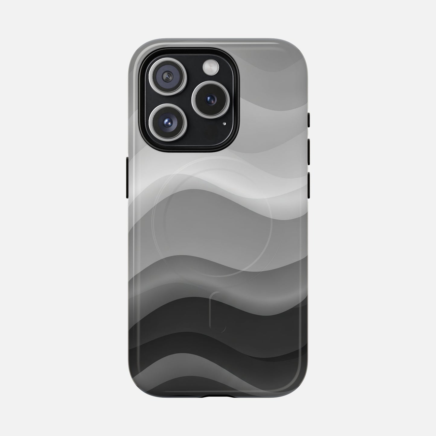 Monochrome Wave iPhone Case — Tough Magnetic | MagSafe Compatible