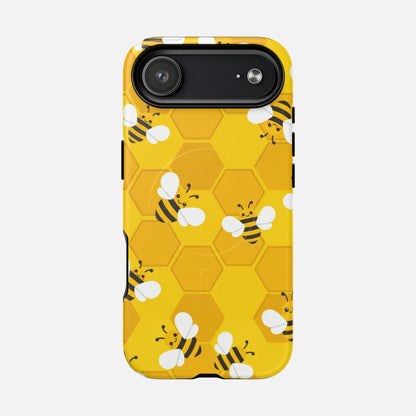 Cute Yellow Bumblebee iPhone Case — Tough Magnetic | MagSafe Compatible