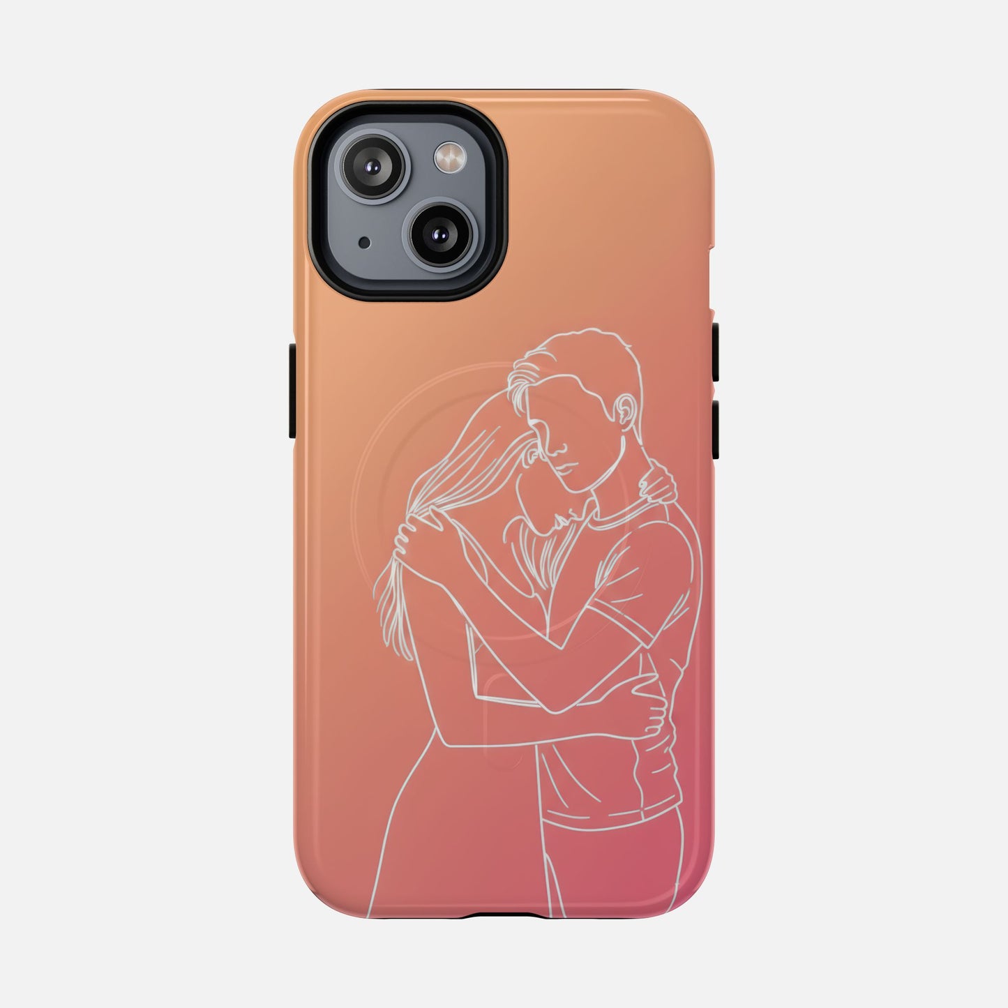 Romantic Outline Couple iPhone Case — Tough Magnetic | MagSafe Compatible