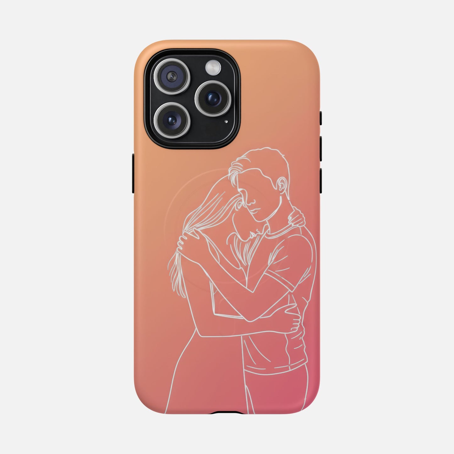 Romantic Outline Couple iPhone Case — Tough Magnetic | MagSafe Compatible