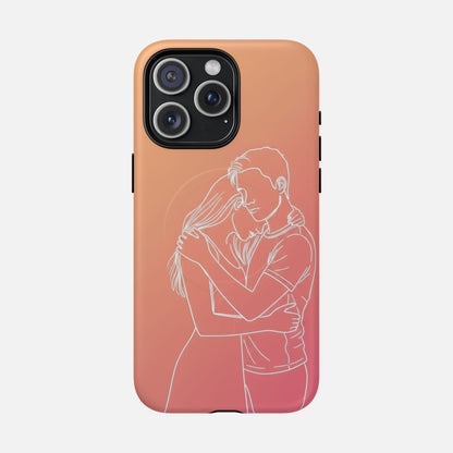 Romantic Outline Couple iPhone Case — Tough Magnetic | MagSafe Compatible