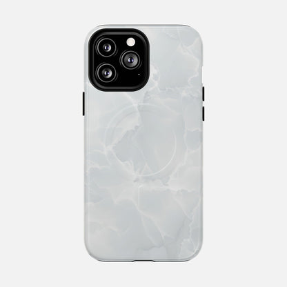 Marble White iPhone Case — Tough Magnetic | MagSafe Compatible