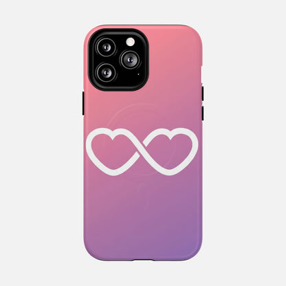 Infinity Heart With Pink Gradient iPhone Case — Tough Magnetic | MagSafe Compatible