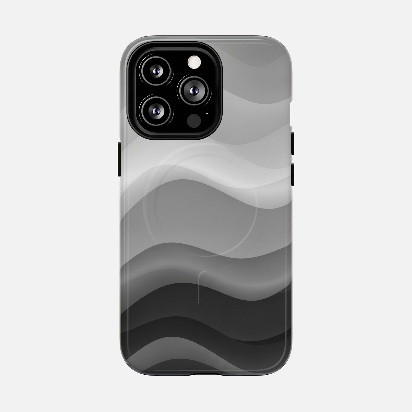 Monochrome Wave iPhone Case — Tough Magnetic | MagSafe Compatible