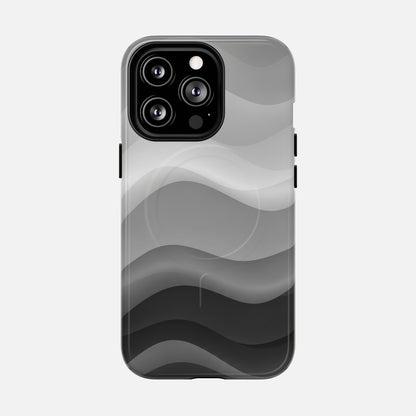 Monochrome Wave iPhone Case — Tough Magnetic | MagSafe Compatible