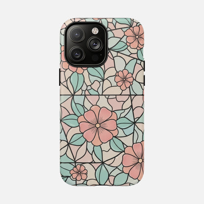 Pastel Floral Mosaic iPhone Case — Tough Magnetic | MagSafe Compatible