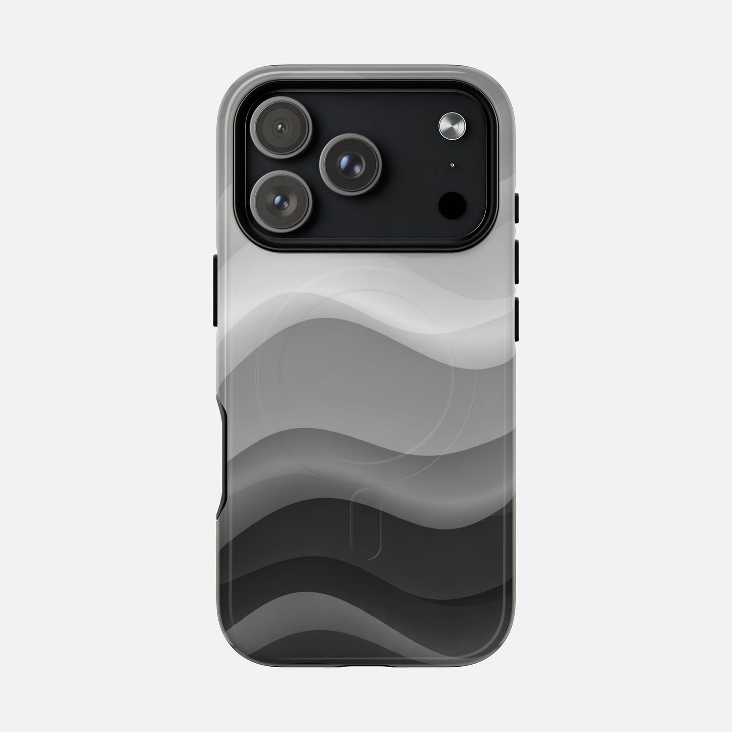 Monochrome Wave iPhone Case — Tough Magnetic | MagSafe Compatible