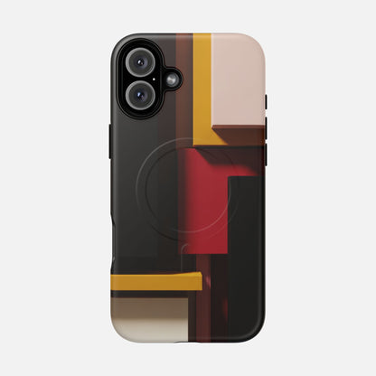 Retro Geometric Abstract iPhone Case — Tough Magnetic | MagSafe Compatible