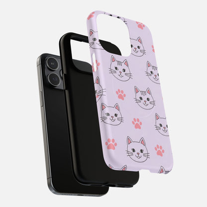 Cute Pink Cat Paw iPhone Case — Tough Magnetic | MagSafe Compatible