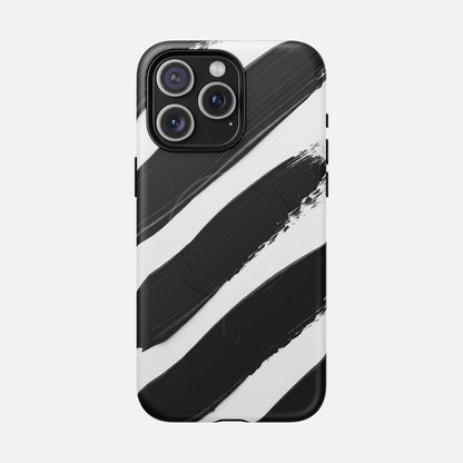 Abstract Black Brushstroke iPhone Case — Tough Magnetic | MagSafe Compatible
