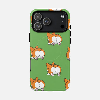 Corgi Bum Magnetic Tough Case — Cute Cartoon Dog Phone Cover iPhone 17 Pro Max Matte Phone Case