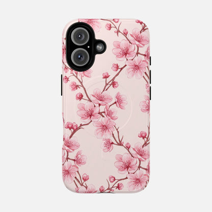 Pink Cherry Blossom iPhone Case — Tough Magnetic | MagSafe Compatible