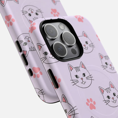 Cute Pink Cat Paw iPhone Case — Tough Magnetic | MagSafe Compatible