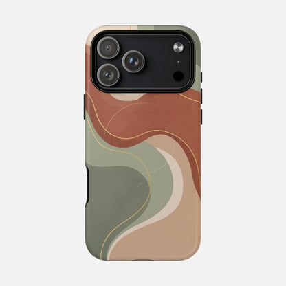 Abstract Earth Tone Phone Case — Tough Magnetic Protective Cover - Slim MagSafe Protective Phone Case | Zaidni