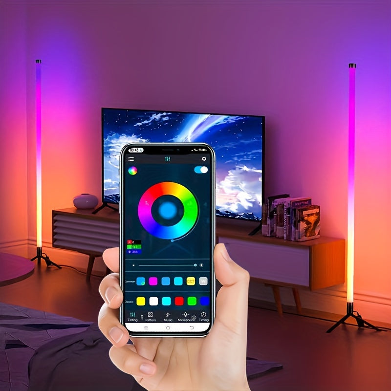 Intelligent LED RGB Floor Lamp - Color-Changing, App & Remote Control, Music-Sync Dimming - Zaidni Store