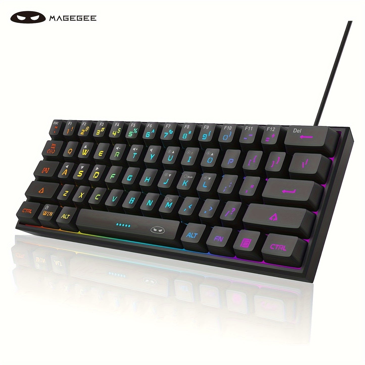 MageGee TS91 Mini 60% RGB Gaming Keyboard - Compact Wired Backlit Keyboard for Windows/Mac - Zaidni Store