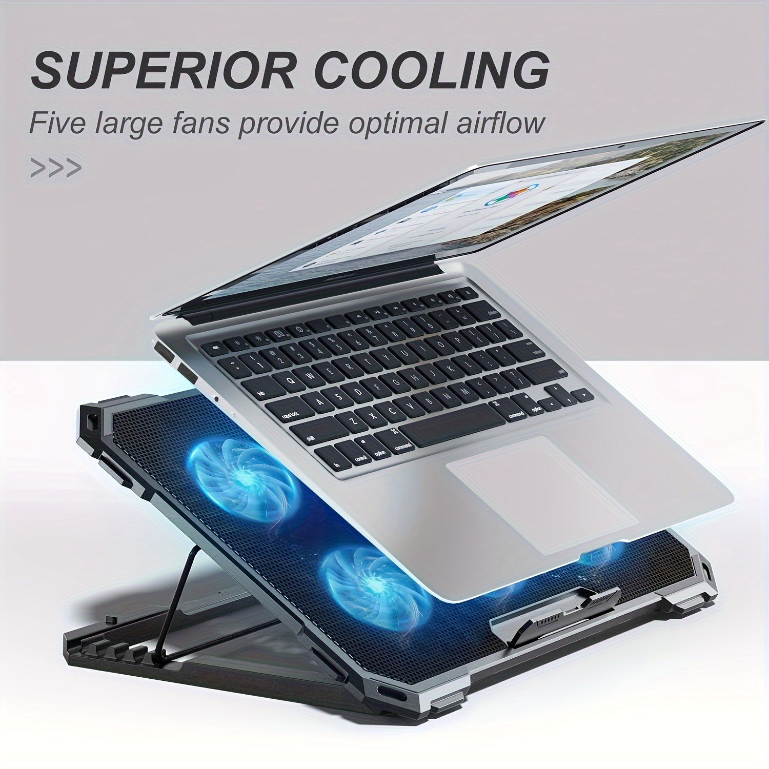 Dual Fan Metal Mesh Laptop Stand - ICE COOREL Cooling Base for Gaming - Zaidni Store