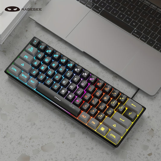 MageGee TS91 Mini 60% RGB Gaming Keyboard - Compact Wired Backlit Keyboard for Windows/Mac - Zaidni Store